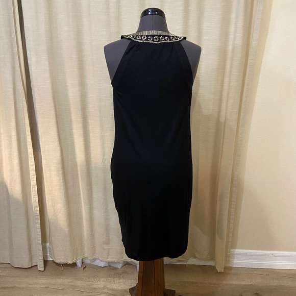 Banana Republic Black Sleeveless Dress with Gold Beads Size XS - Picture 5 of 9
